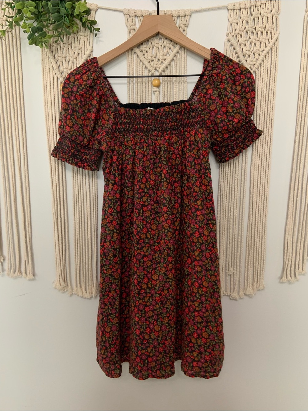AMERICAN EAGLE Women’s Floral Smocked Puff Sleeve Babydoll Dress XS - Picture 2 of 14